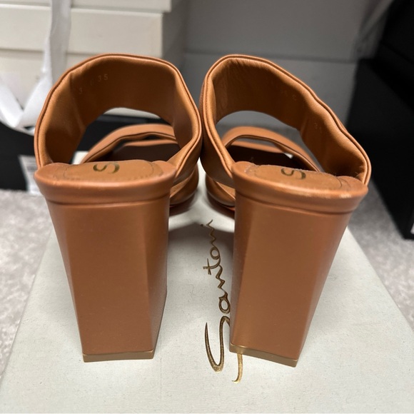 $790 Santoni Women's Brown Cactus Leather Slide Sandal Shoes Size EU 35 US 5 NIB - Picture 5 of 8